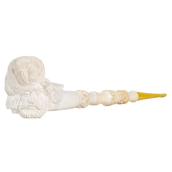 Meerschaum Tobacco Pipe with Carved Male Face