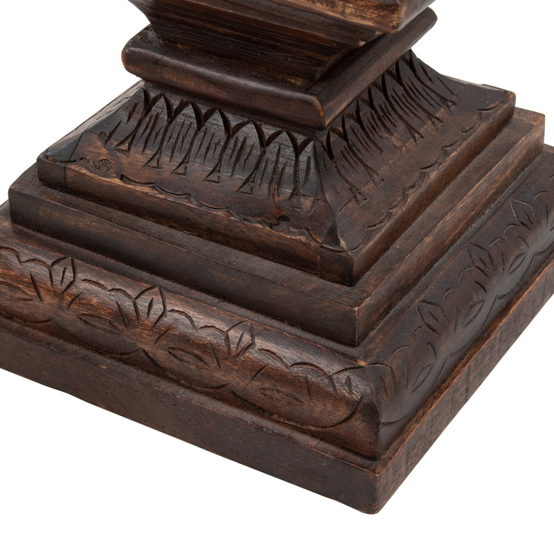 Newer Candle Stand w/ Fretwork incised Carved Tapered Plynth Base