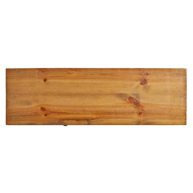 Newer Custom Pine Console Table w/ Red Painted Base & 2 Drawers
