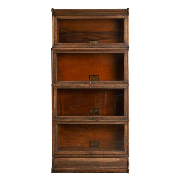 Oak 4-Stack "Grade 299" Barrister Bookcase w/ Step-Back Upper (6pcs.)