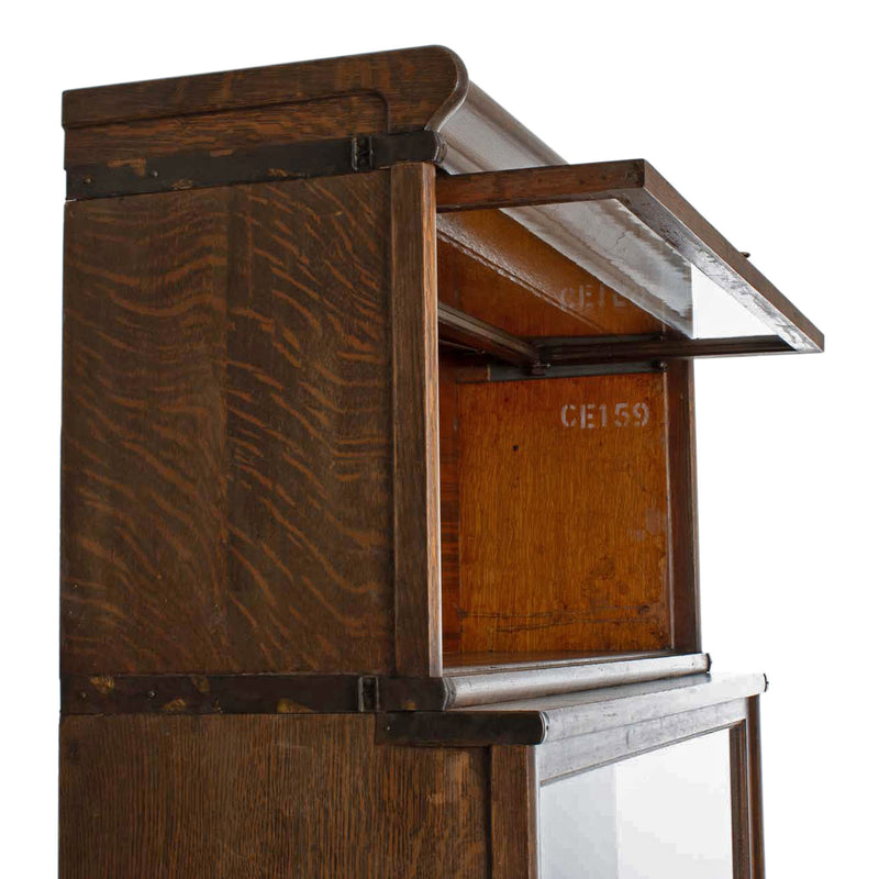 Oak 4-Stack "Grade 299" Barrister Bookcase w/ Step-Back Upper (6pcs.)