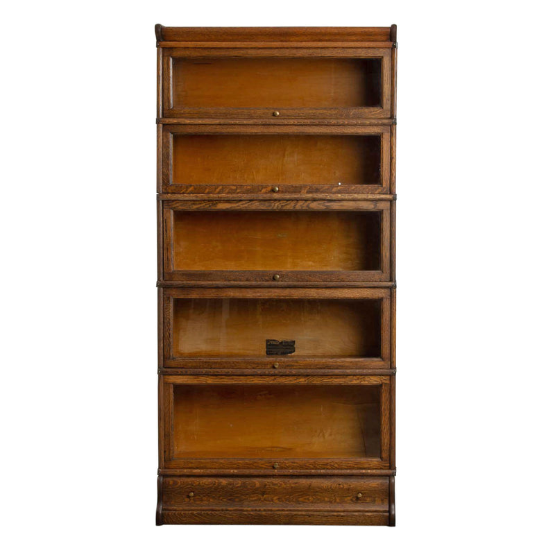 Oak 5-Stack Barrister Bookcase w/ Lower Drawer (7pcs.)