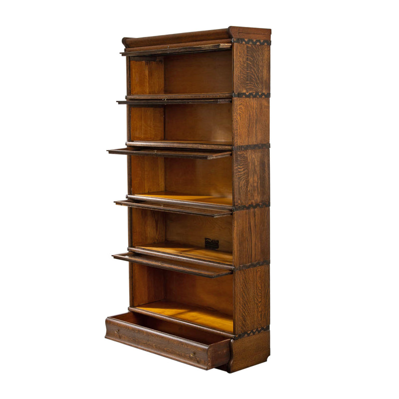 Oak 5-Stack Barrister Bookcase w/ Lower Drawer (7pcs.)