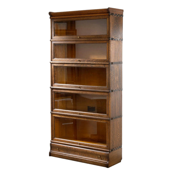 Oak 5-Stack Barrister Bookcase w/ Lower Drawer (7pcs.)