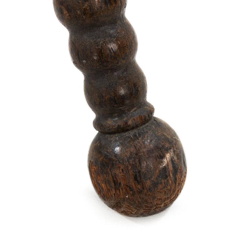 Oak Coat Rack with Turned Center Column