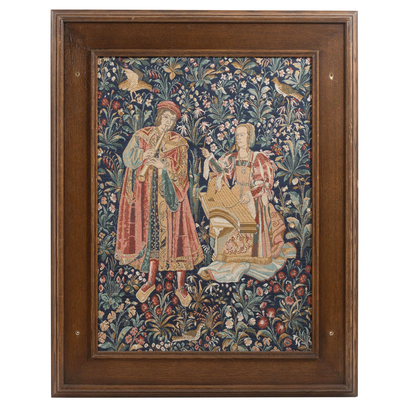 Oak Framed Tapestry "Lecture et Concert - The Concert"