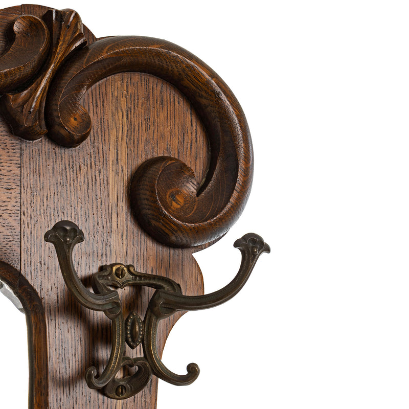 Oak Hall Stand with Mirror and Hooks