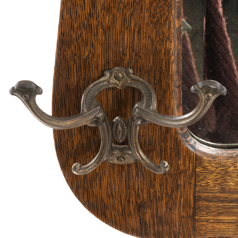 Oak Hall Stand with Mirror and Hooks