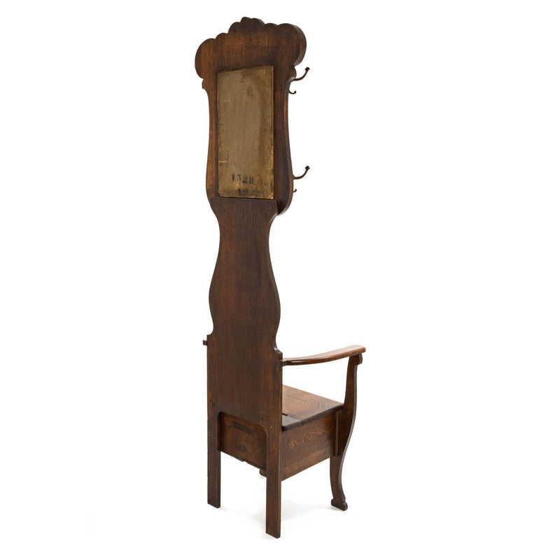 Oak Hall Stand with Mirror and Hooks