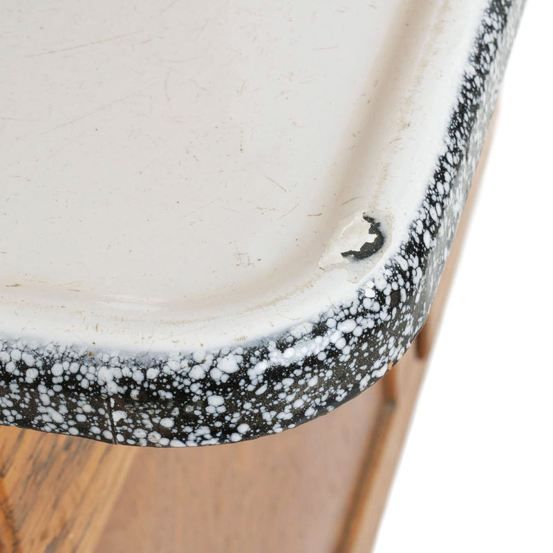 Oak Hoosier Cupboard with White Enamel Pull-Out Work Surface