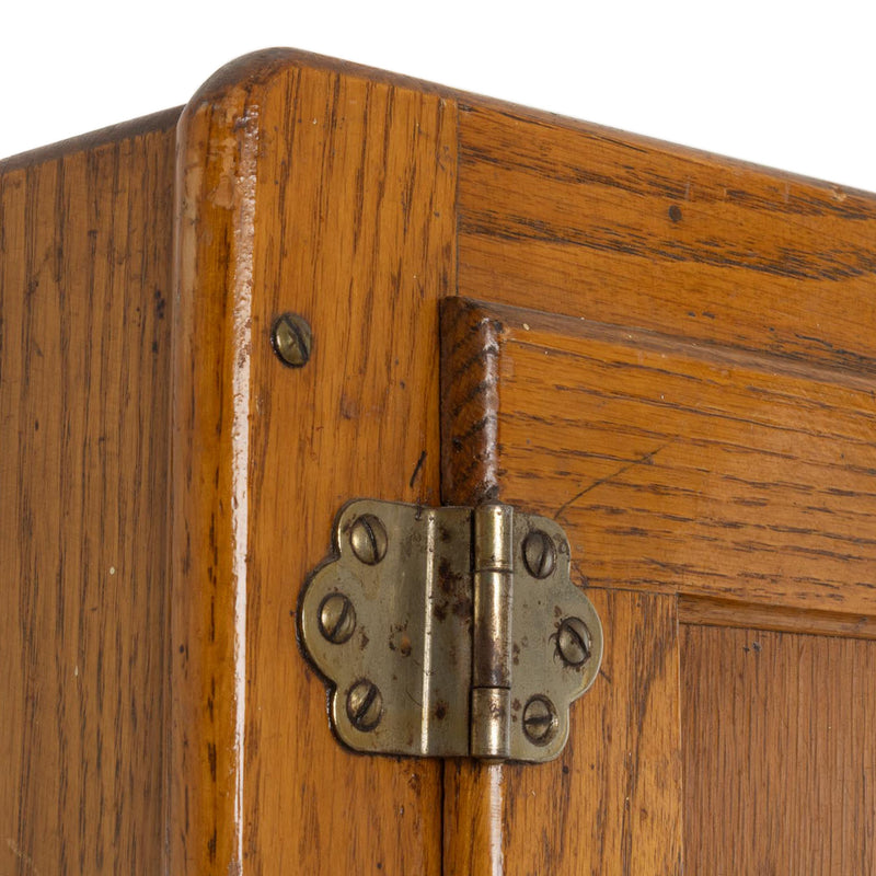 Oak Hoosier Cupboard with White Enamel Pull-Out Work Surface