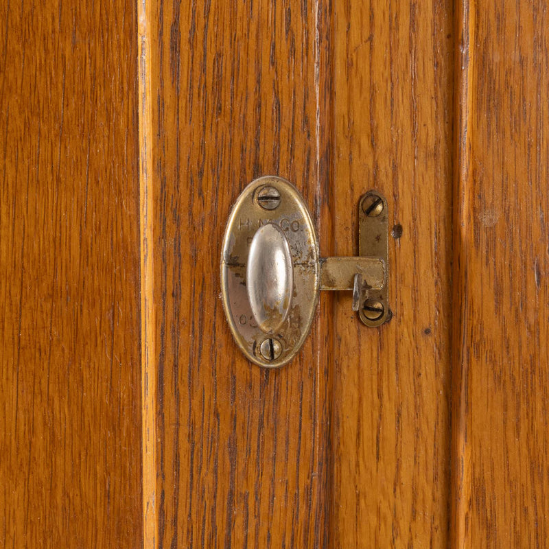 Oak Hoosier Cupboard with White Enamel Pull-Out Work Surface