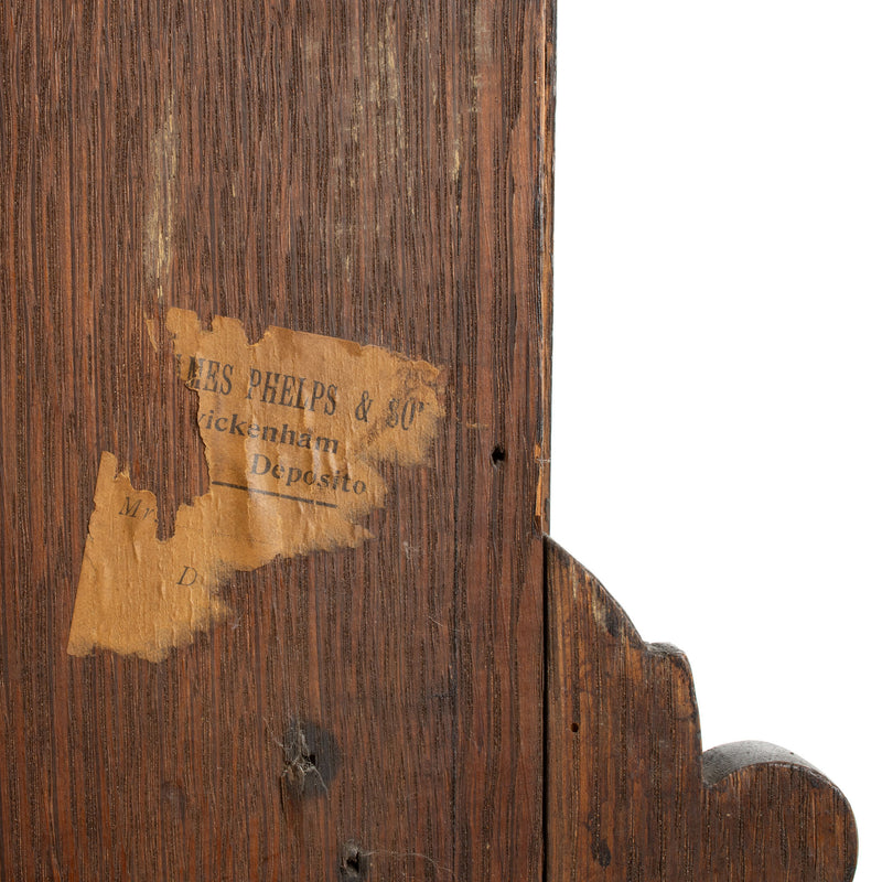 Oak Jacobean Revival Corner Cabinet w/ Hand Carved Details and Stained Glass Fronted Upper Cabinet