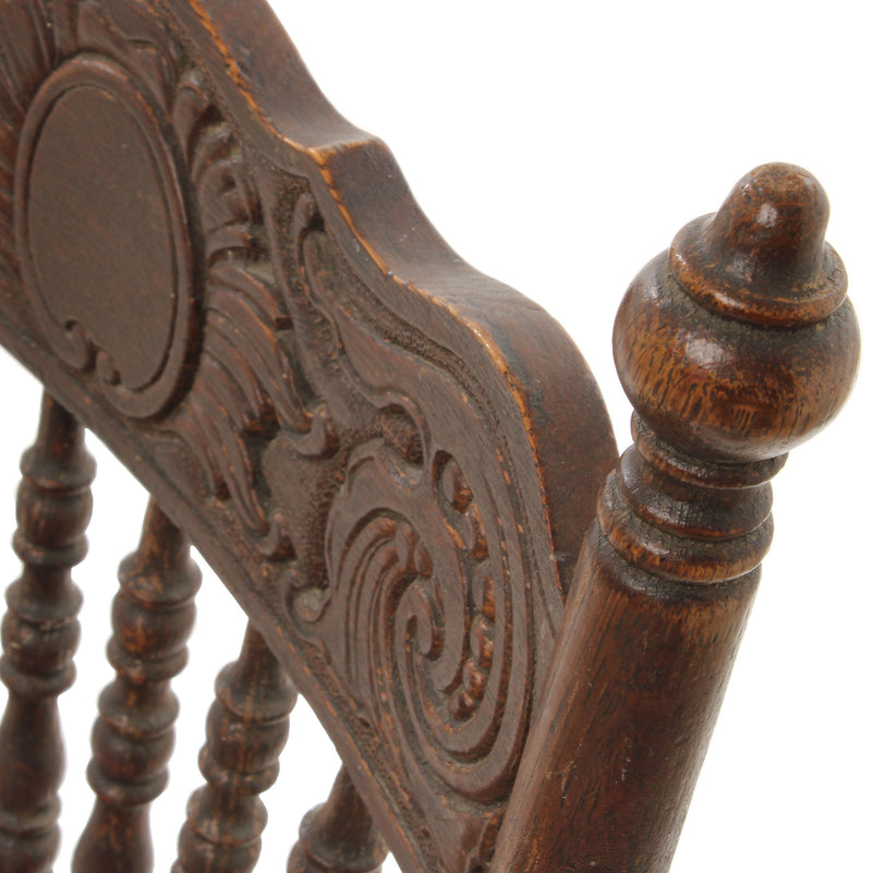 Oak Pressback Chair with Turned Spindle Legs