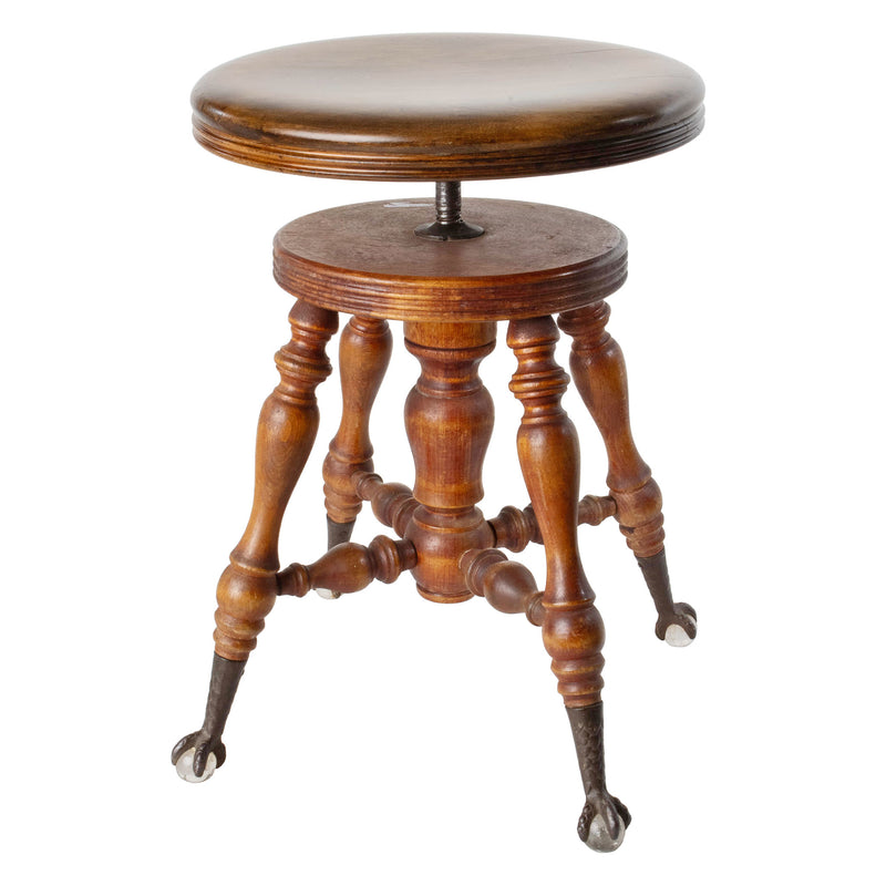 Piano Stool with Glass Ball Claw Feet