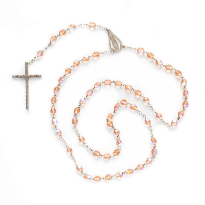 Pink Rosary in Black Case