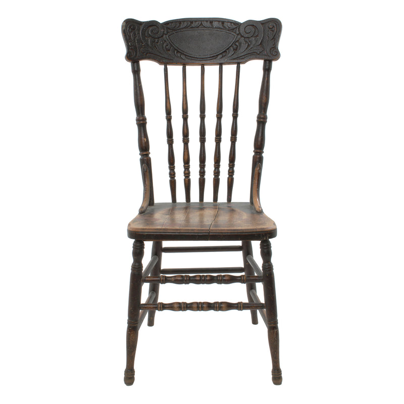 Worn Black Pressback Kitchen Chair