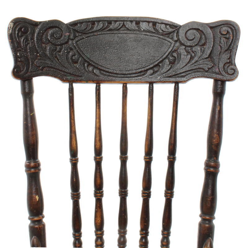 Worn Black Pressback Kitchen Chair