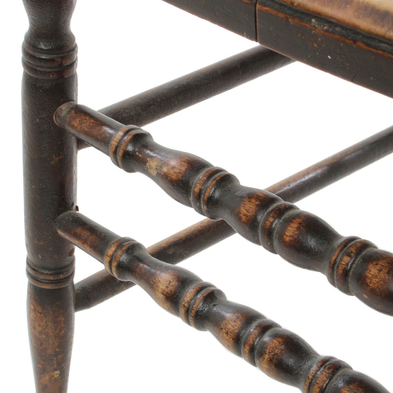 Worn Black Pressback Kitchen Chair