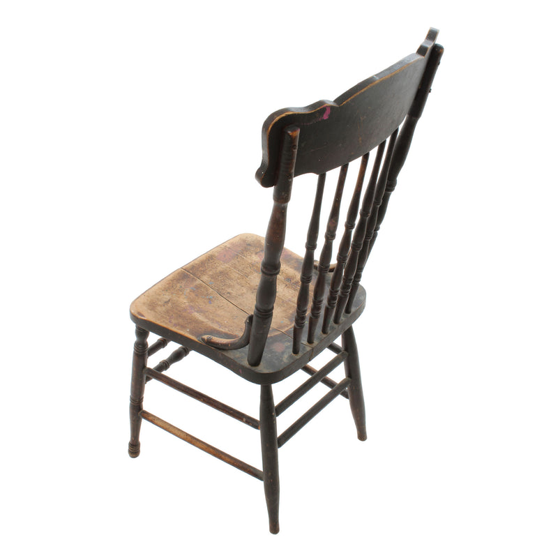 Worn Black Pressback Kitchen Chair