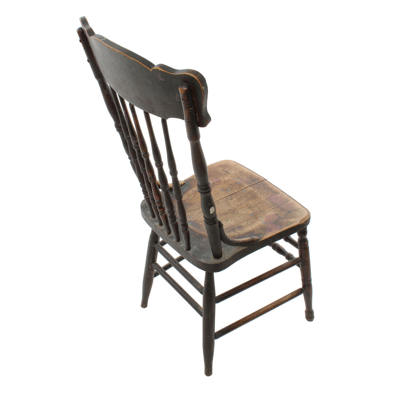 Worn Black Pressback Kitchen Chair