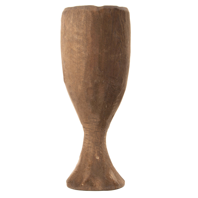Primitive Hand Carved Darker Wood Goblet