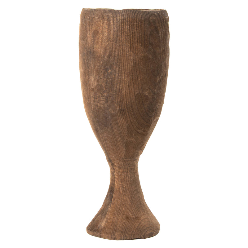 Primitive Hand Carved Darker Wood Goblet