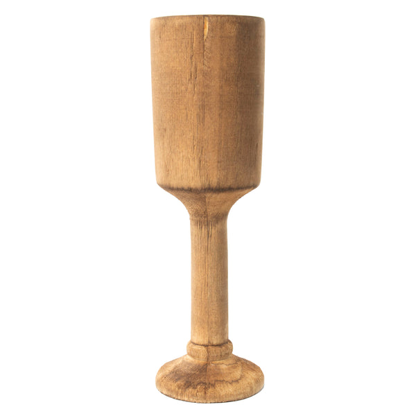 Primitive Hand Carved/ Turned Wood Goblet