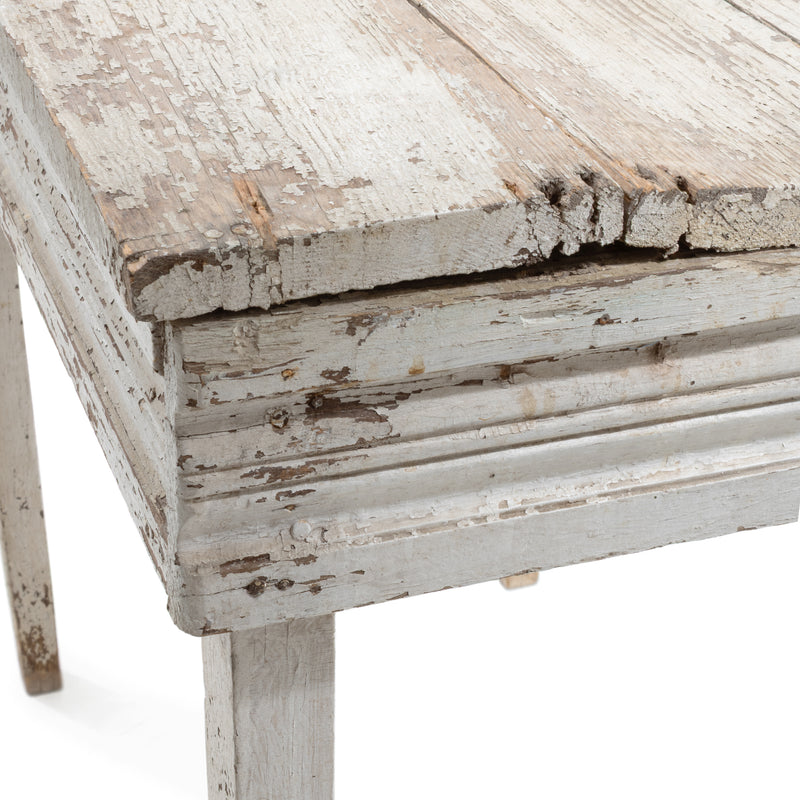 Primitive Handmade Light Grey Painted Georgian Pine Farmhouse Table