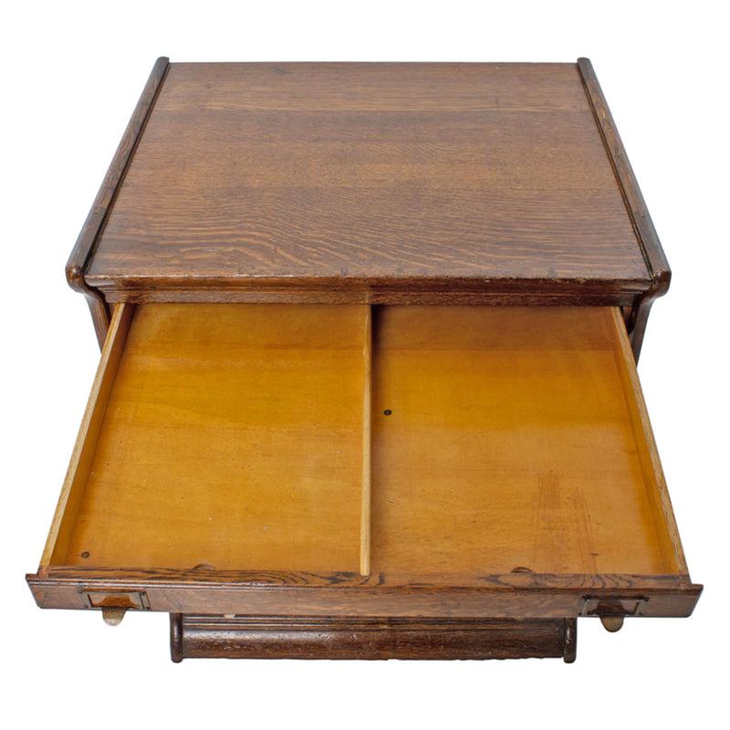 Quarter Cut Oak 12 Drawer Filing Cabinet w/ Original Hardware