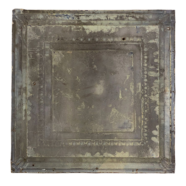 Rusted Tin Ceiling Tile w/ Cream Paint (24.75"x24.75")