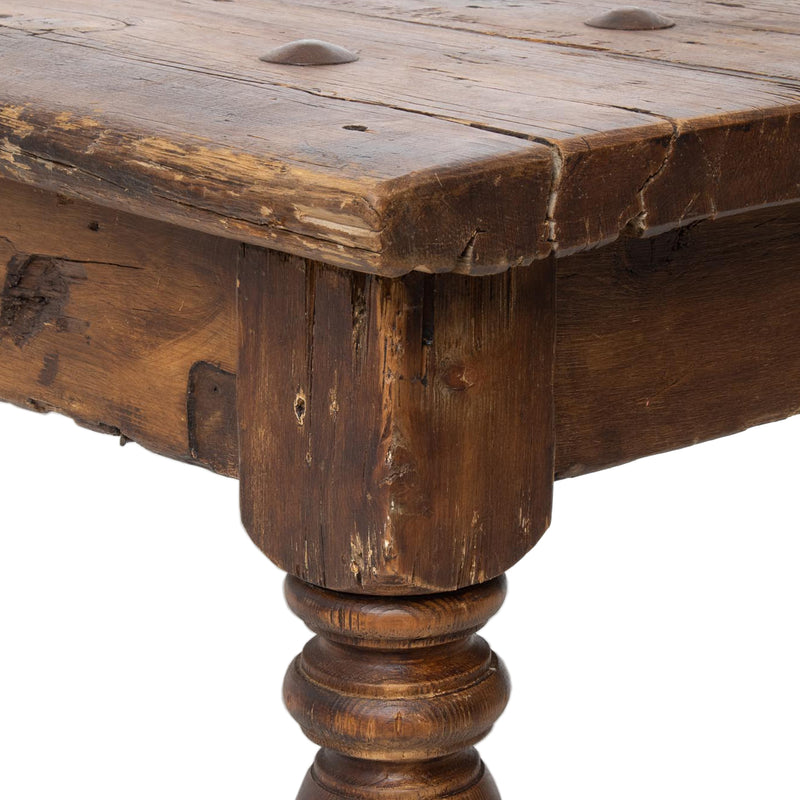 Reclaimed Pine Coffee Table w/ Turned Legs