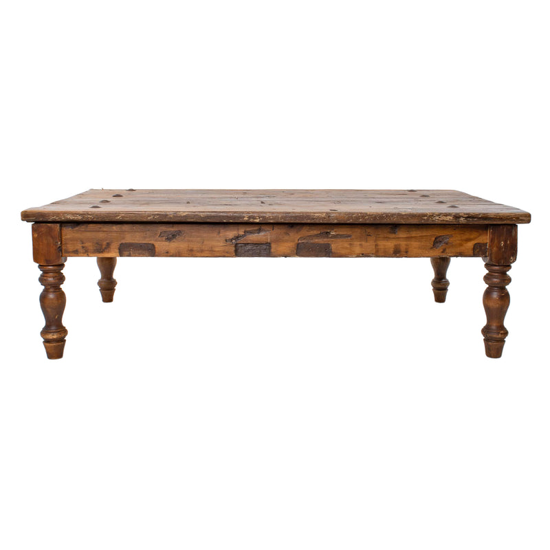 Reclaimed Pine Coffee Table w/ Turned Legs