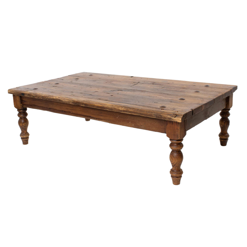 Reclaimed Pine Coffee Table w/ Turned Legs