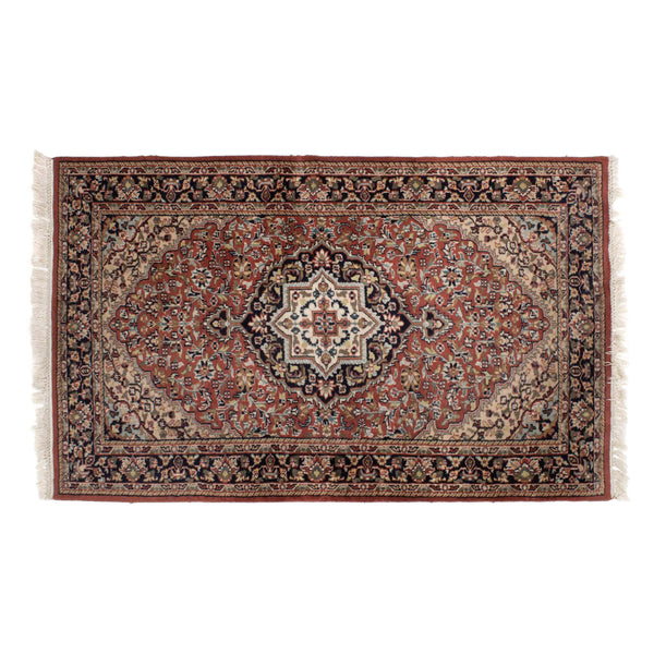 Red and Beige Persian Rug w/ White Fringe