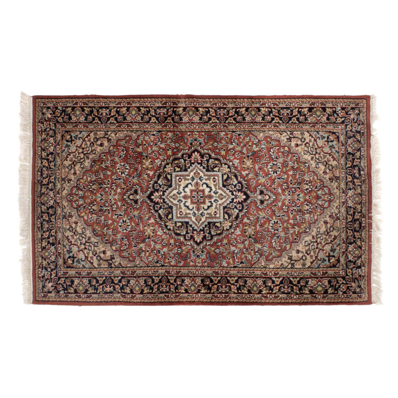 Red and Beige Persian Rug w/ White Fringe