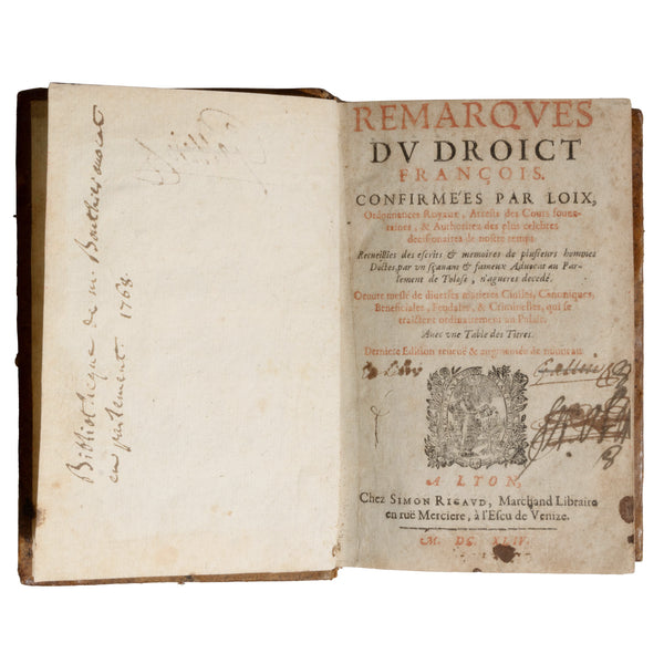 "Remarques du Droict Francois" (Notes on French Law)