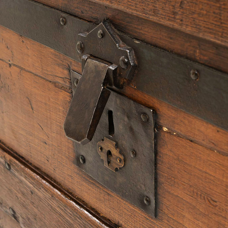 Restored Dome Top Steamer/ Stagecoach Trunk with Ash Strapping and Tin Corner Mounts