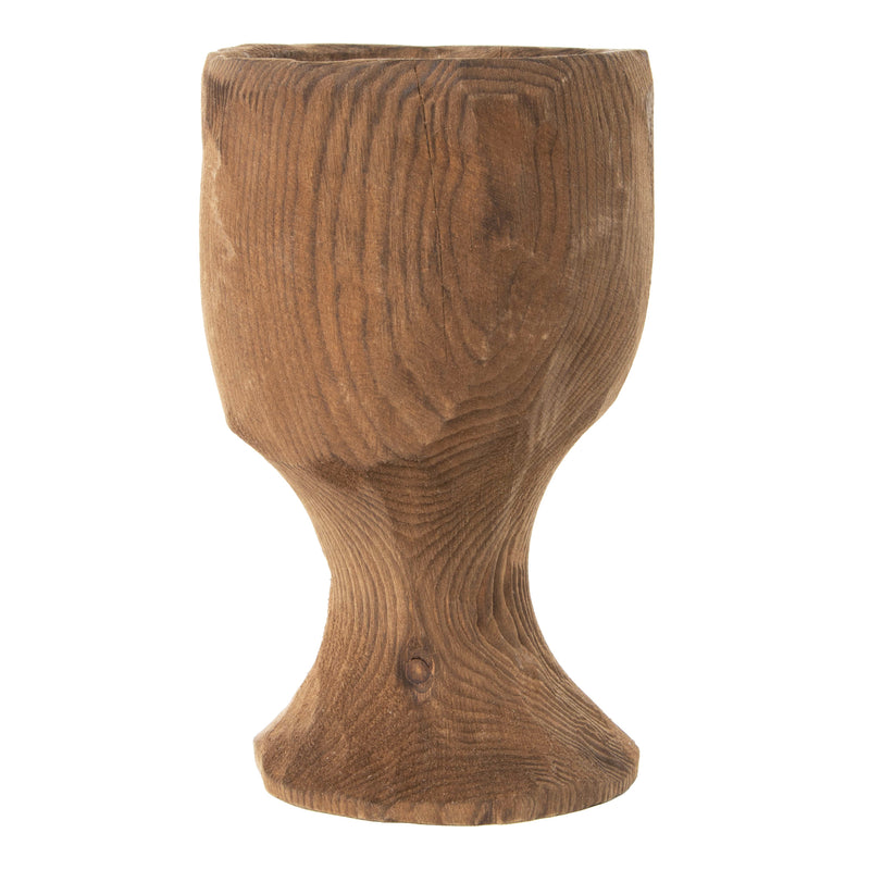 Short Primitive Hand Carved Wood Goblet
