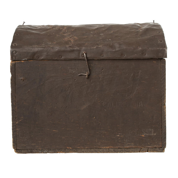Small Brown Painted Dome Top Trunk