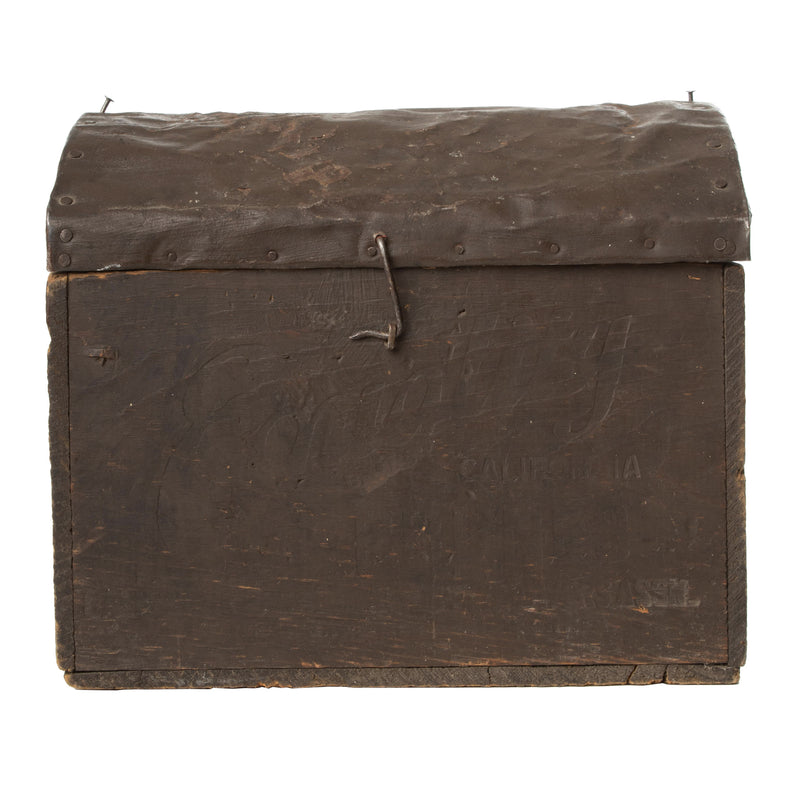 Small Brown Painted Dome Top Trunk