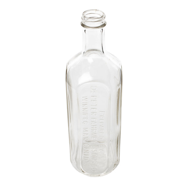 Square Clear Glass "Dr. Peter Fahrney & Sons" Apothecary Bottle