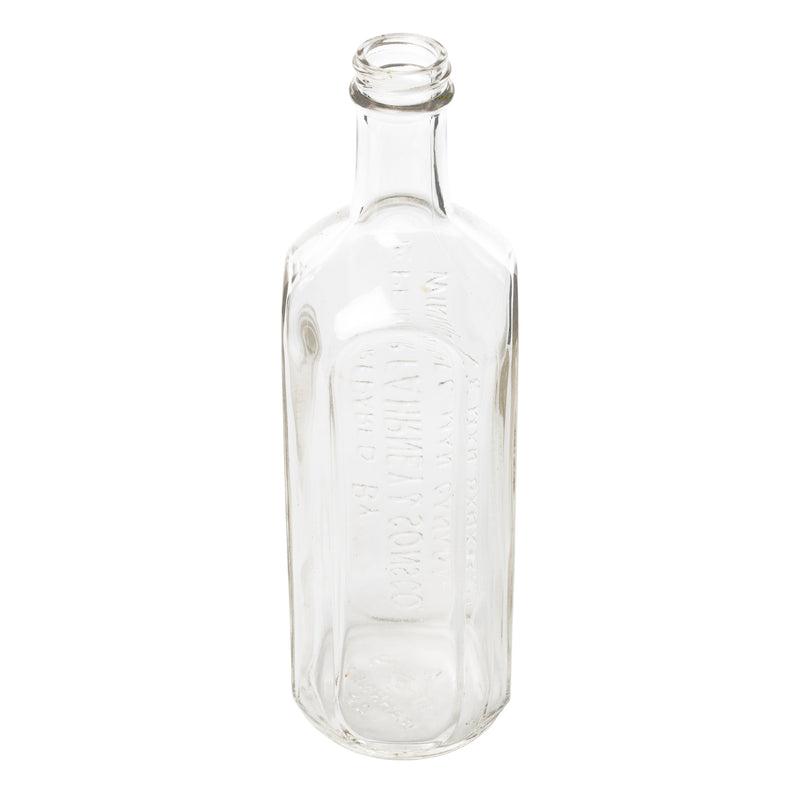 Square Clear Glass "Dr. Peter Fahrney & Sons" Apothecary Bottle