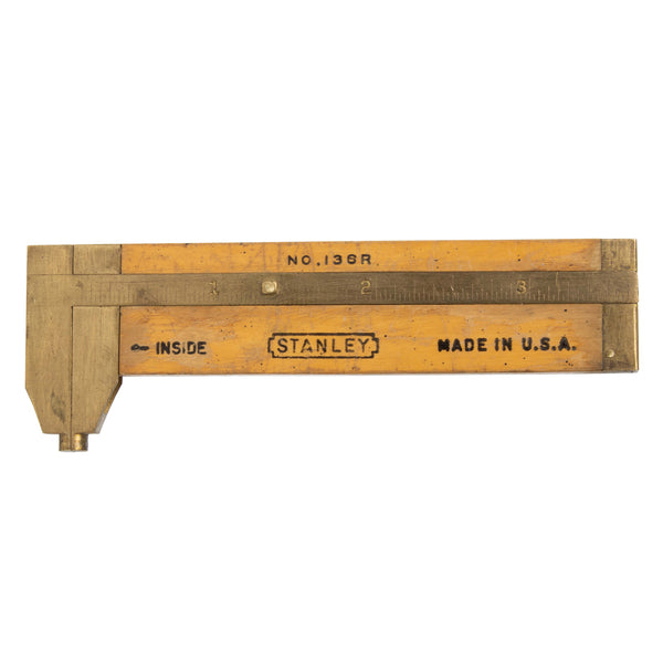 Stanley No.136R 4" Boxwood and Brass Caliper Ruler