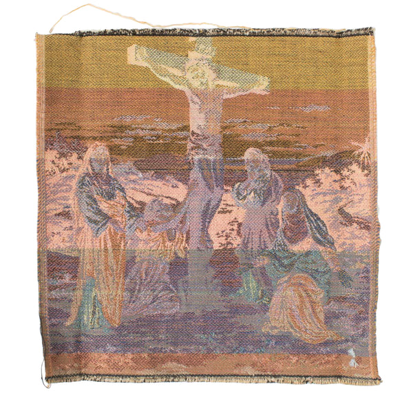 Tapestry Panel Depicting Jesus on Cross, Virgin Mary, Mary Magdalene, Joseph of Arimathea & Salome