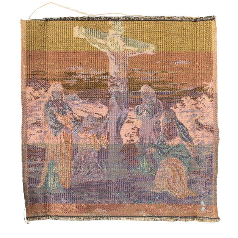 Tapestry Panel Depicting Jesus on Cross, Virgin Mary, Mary Magdalene, Joseph of Arimathea & Salome