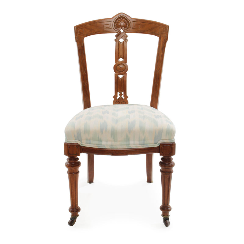 Victorian Carved Walnut Dining Chairs w/ Upholstered Seats (Set of 6)