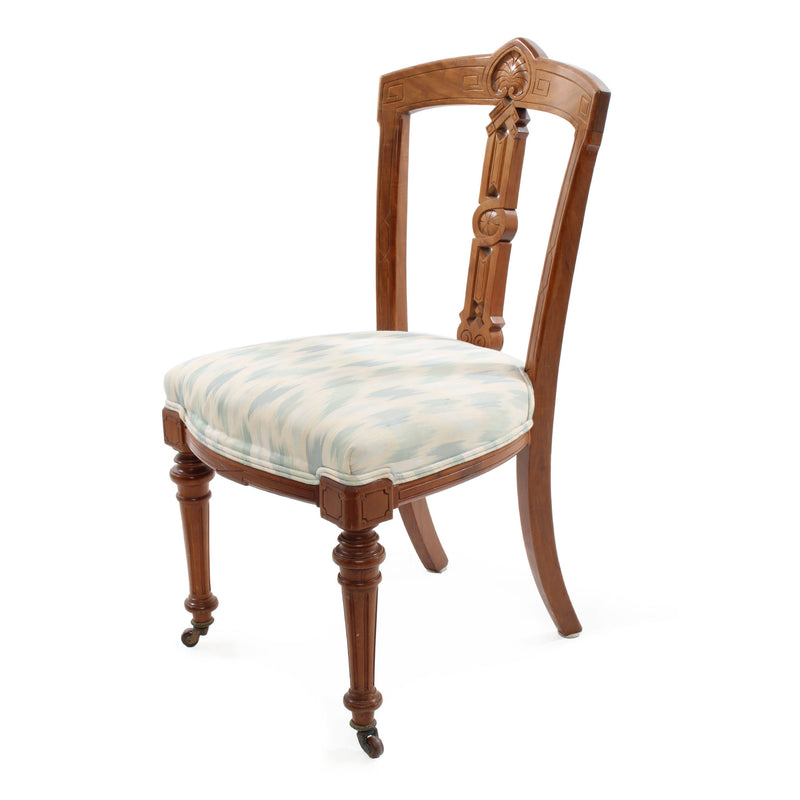 Victorian Carved Walnut Dining Chairs w/ Upholstered Seats (Set of 6)
