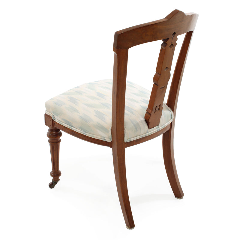 Victorian Carved Walnut Dining Chairs w/ Upholstered Seats (Set of 6)