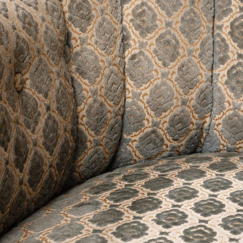 Victorian Walnut Button Tufted Upholstered Armchair